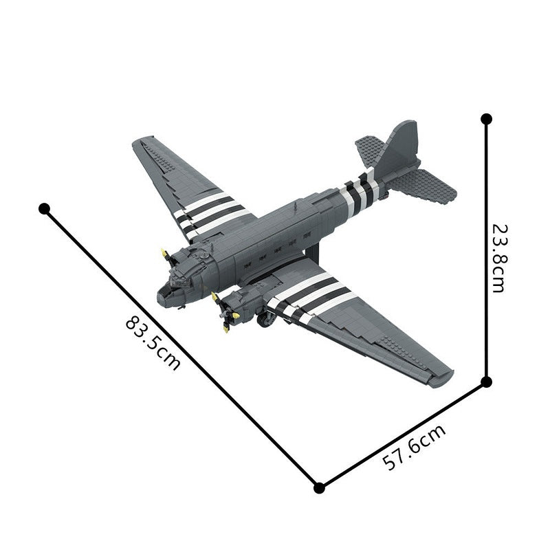 C-47 Skytrain MOC Transport Aircraft Building Kit | Military Aviation Model - 4