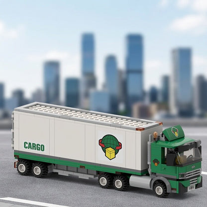 Cab-Over Cargo Semi Truck MOC Building Kit - 2