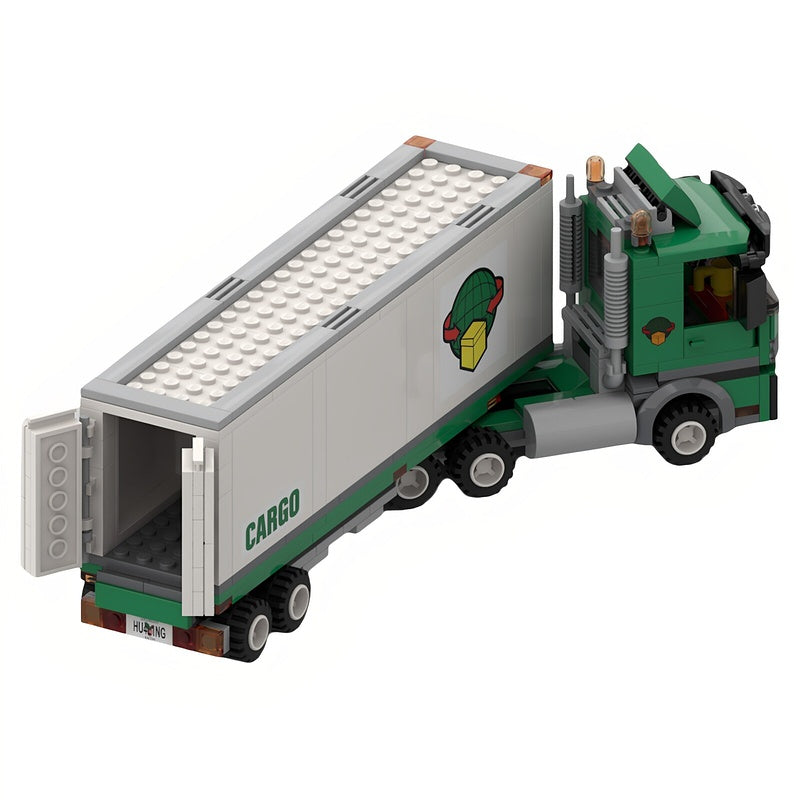 Cab-Over Cargo Semi Truck MOC Building Kit - 4