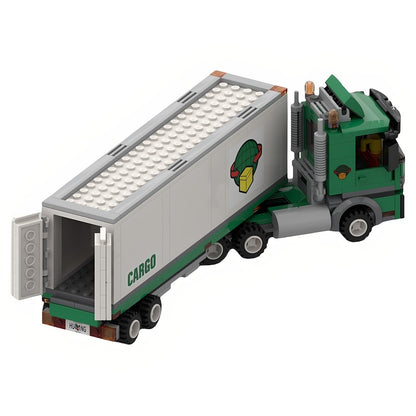 Cab-Over Cargo Semi Truck MOC Building Kit - 4