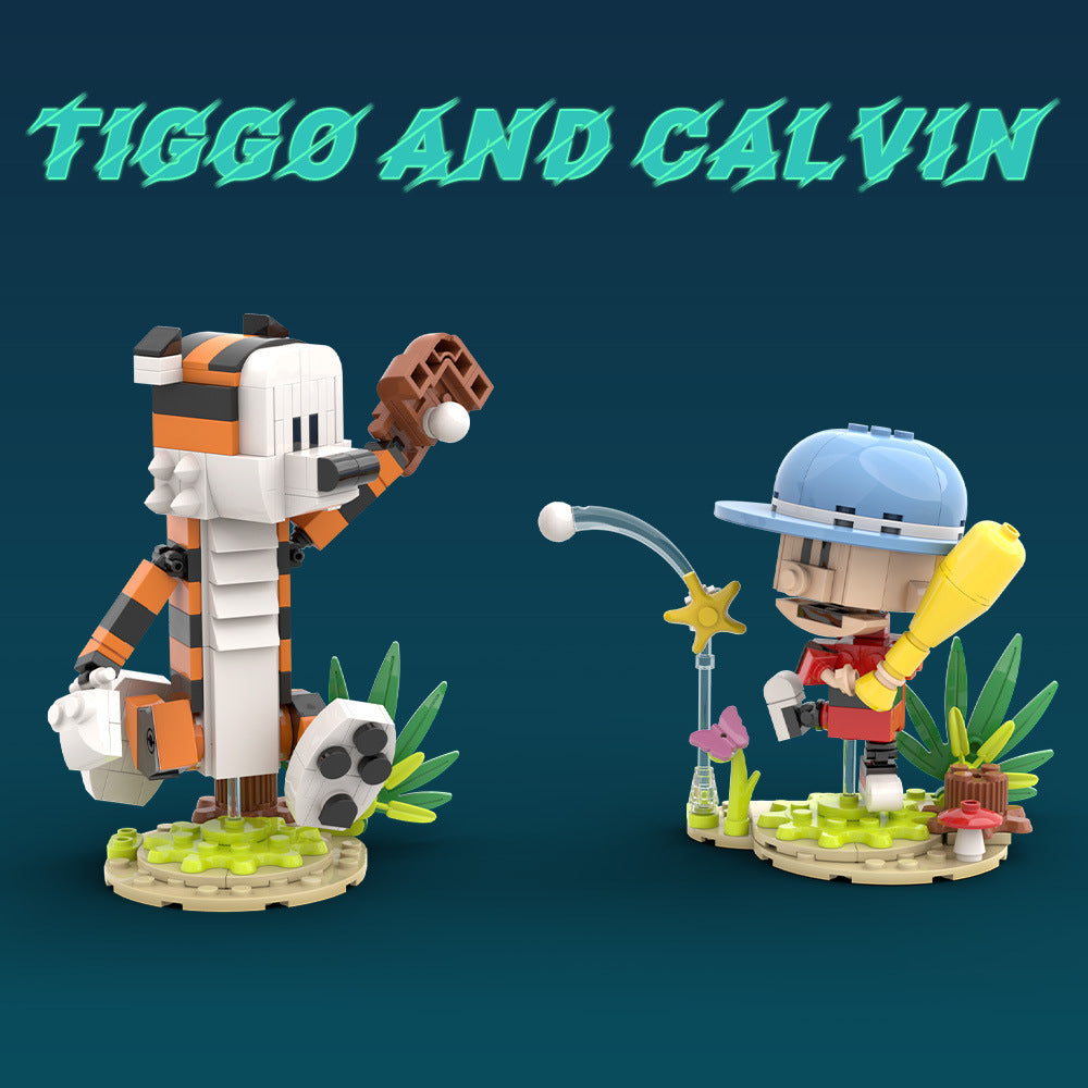 calvin and hobbes baseball scene building kit | lego compatible moc - 2