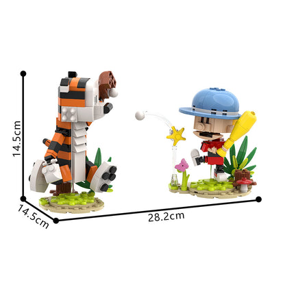 calvin and hobbes baseball scene building kit | lego compatible moc - 4