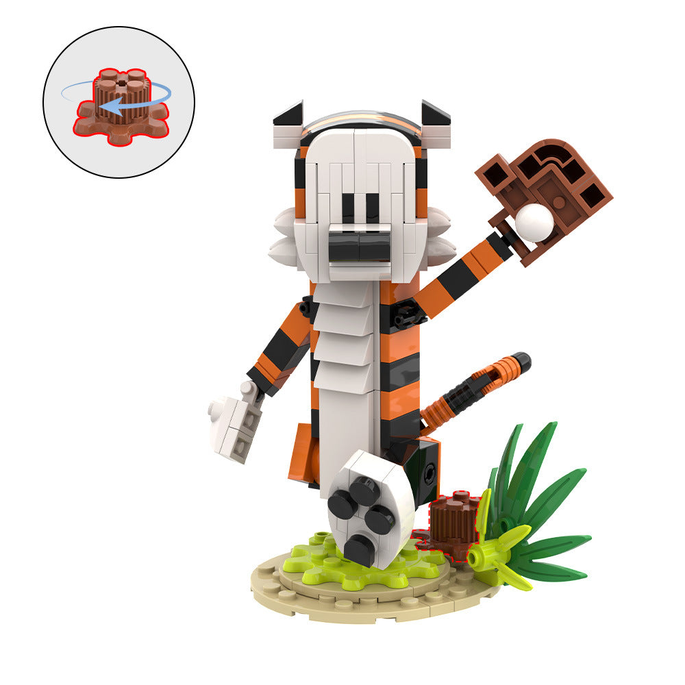 calvin and hobbes baseball scene building kit | lego compatible moc - 6