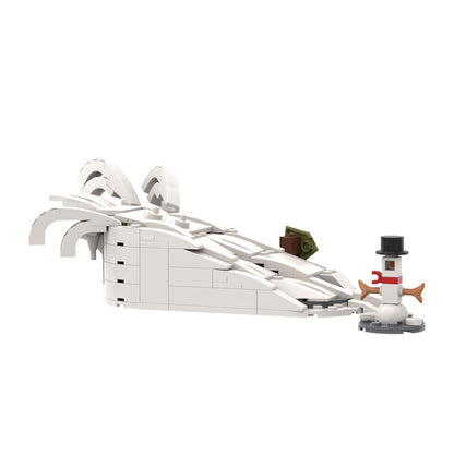 calvin and hobbes sledding building set | lego compatible - 6