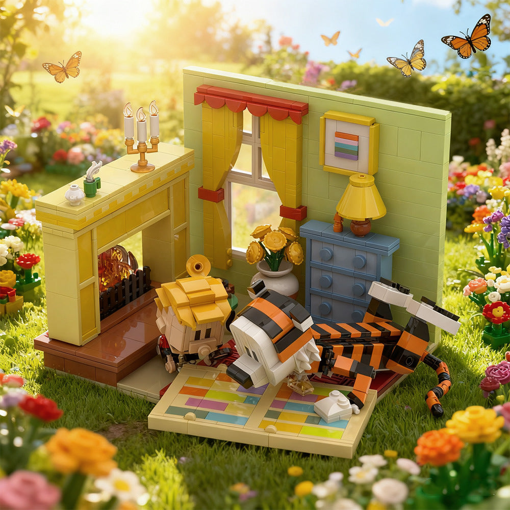 calvin & hobbes home scene building kit | lego compatible moc - 2