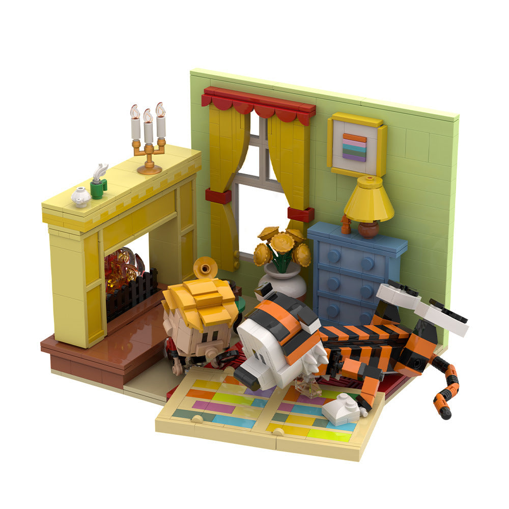 calvin & hobbes home scene building kit | lego compatible moc - 4