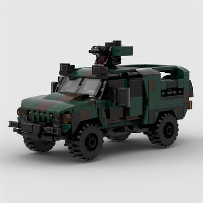 Camouflaged Armored Patrol Vehicle MOC Building Kit - 1