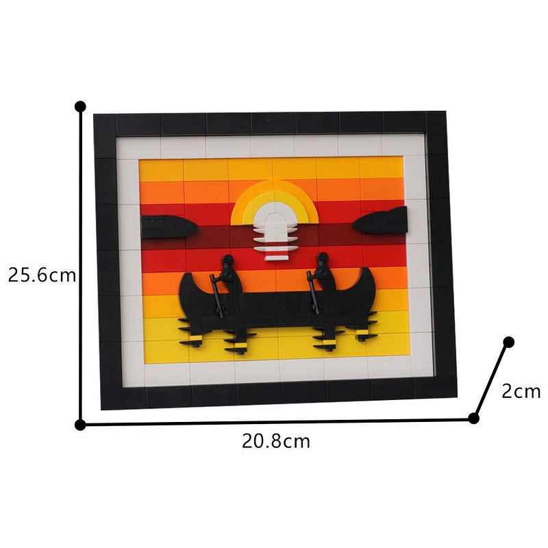 Canoe At Sunset MOC Building Kit | Nature Scene Display Model - 4
