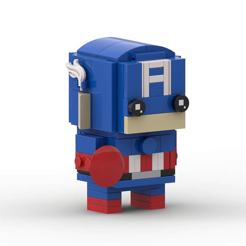 captain america brickheadz building set | lego-compatible marvel moc - 2