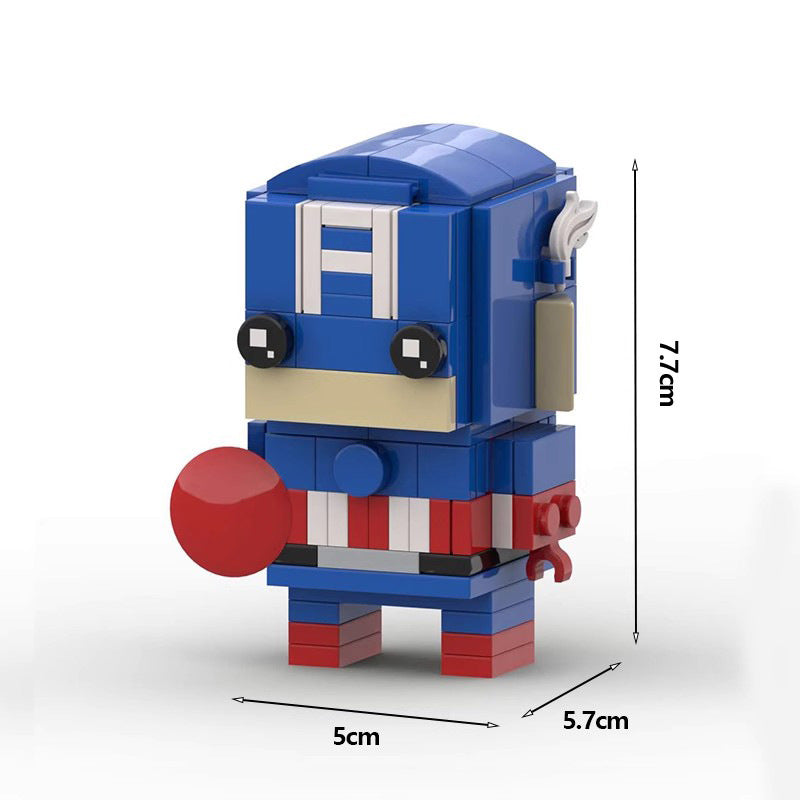 captain america brickheadz building set | lego-compatible marvel moc - 4