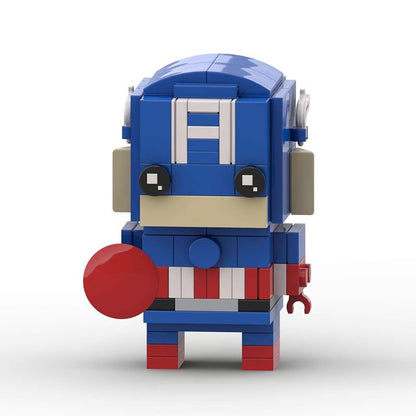 captain america brickheadz building set | lego-compatible marvel moc - 5