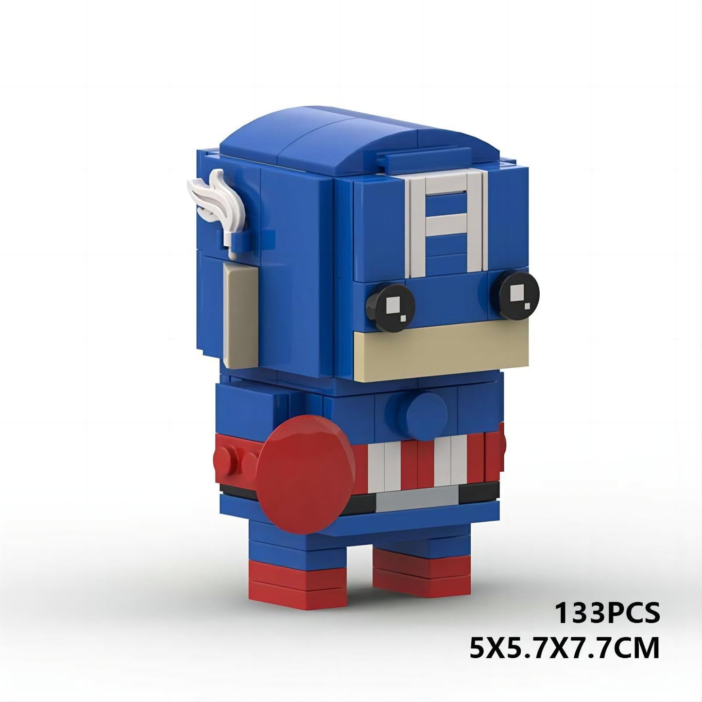 captain america brickheadz building set | lego-compatible marvel moc - 6