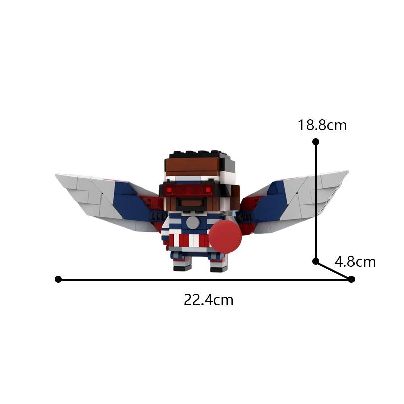 captain america sam wilson brickheadz building set | moc-90817 - 2