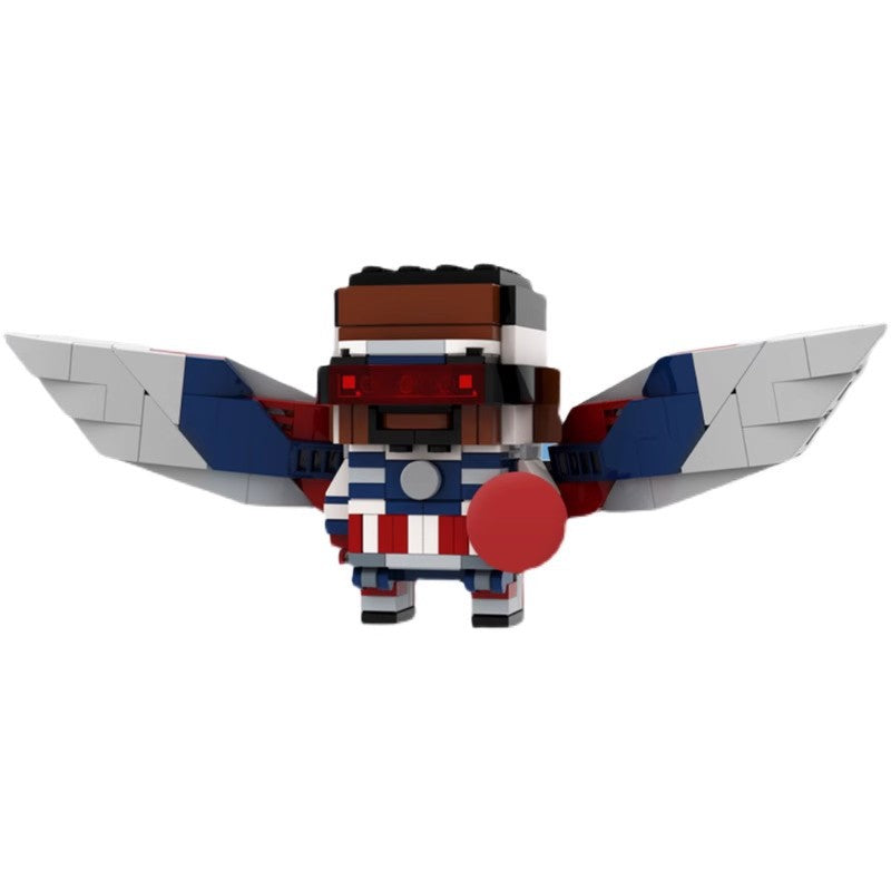 captain america sam wilson brickheadz building set | moc-90817 - 3