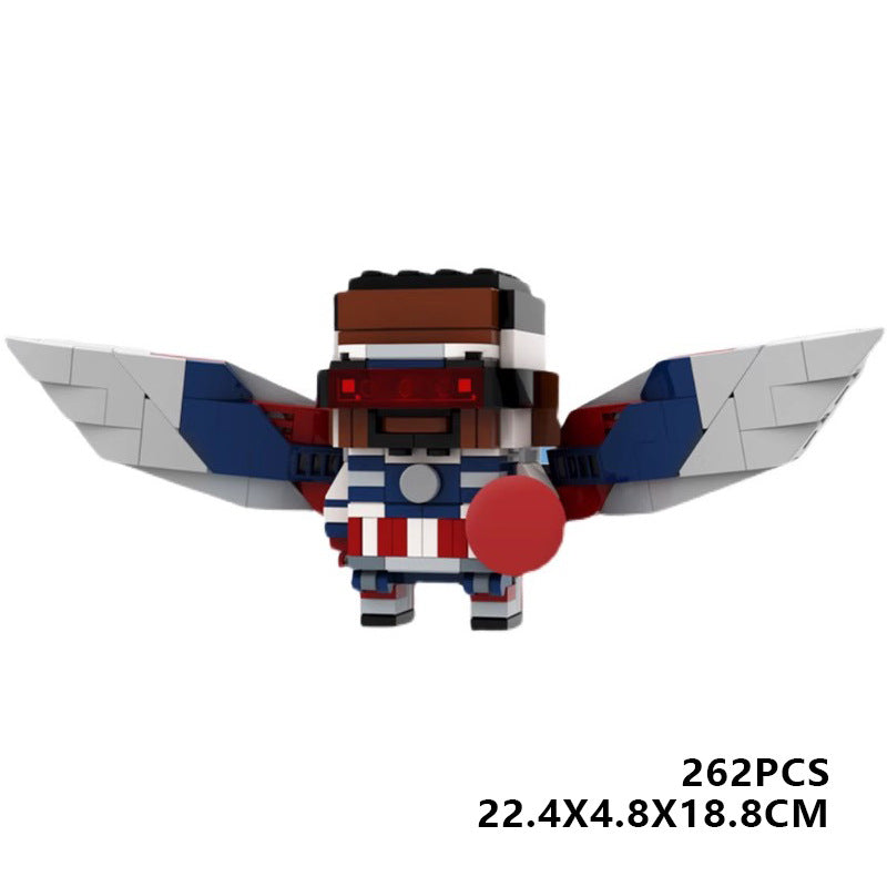 captain america sam wilson brickheadz building set | moc-90817 - 4