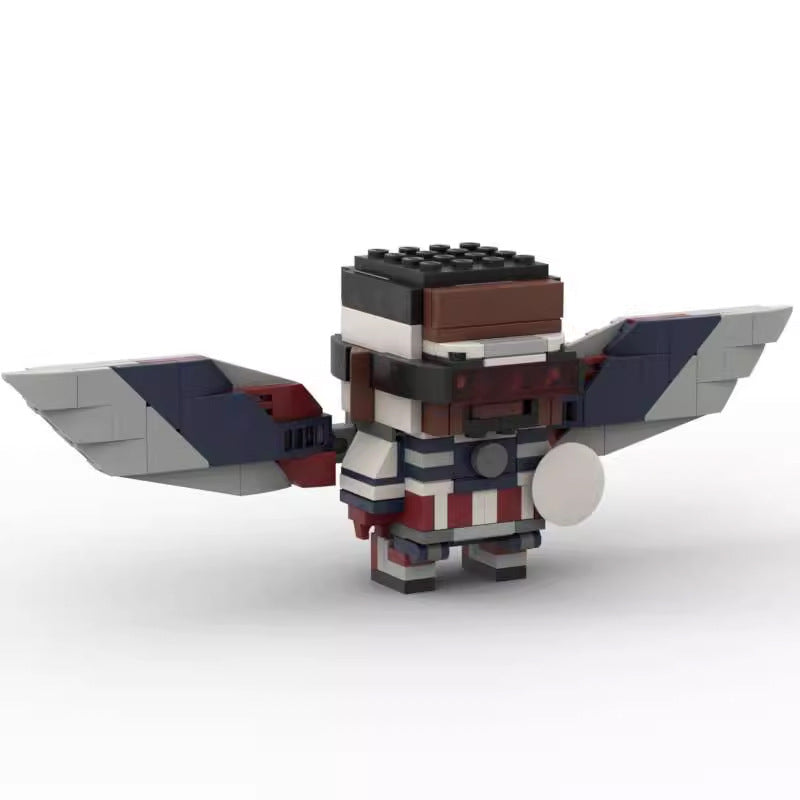 captain america sam wilson brickheadz | lego-compatible moc set - 1