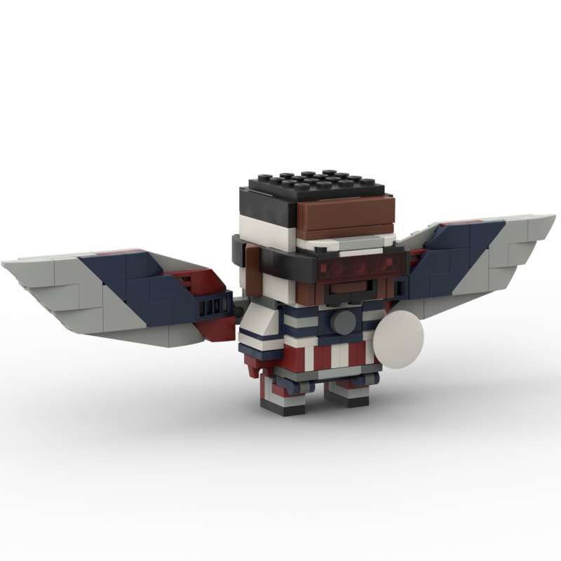 captain america sam wilson brickheadz | lego-compatible moc set - 2