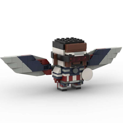 captain america sam wilson brickheadz | lego-compatible moc set - 2