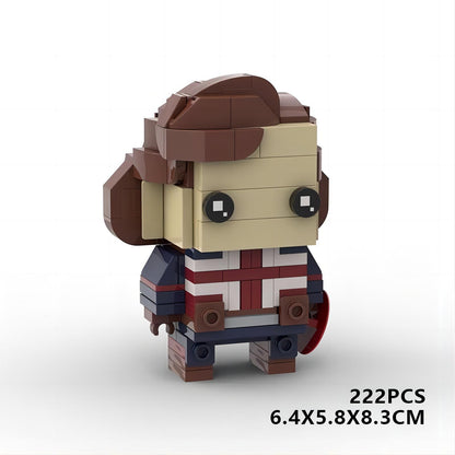 captain carter brickheadz building set | lego-compatible moc toy - 6