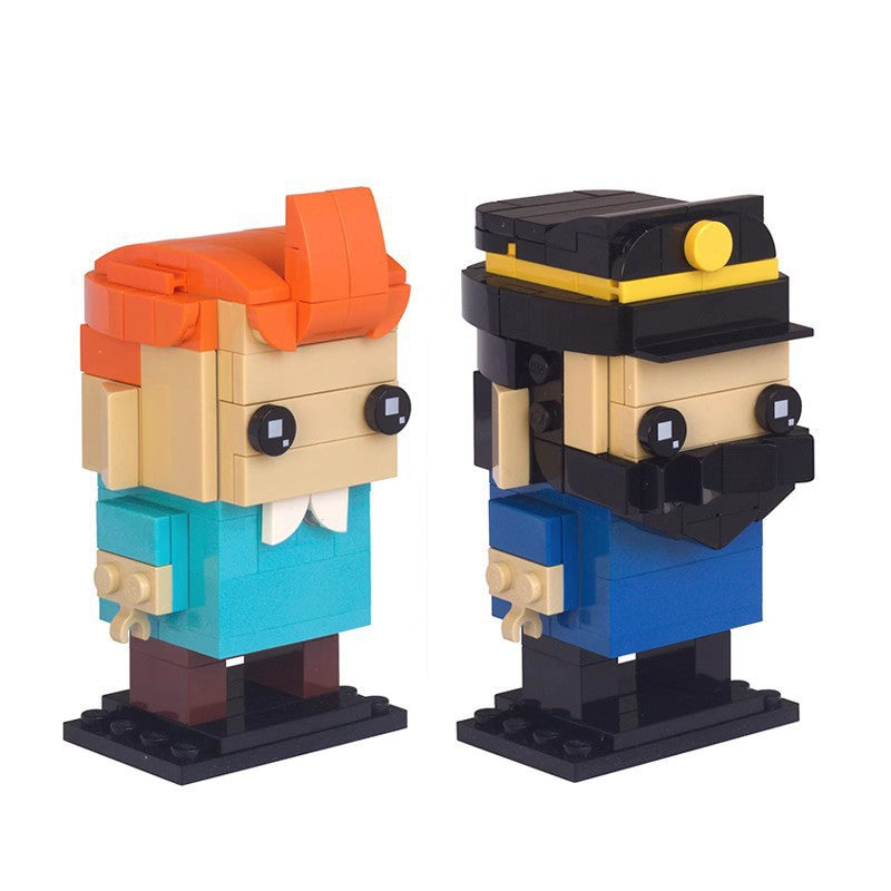 captain haddock brickheadz building set | tintin lego-compatible moc - 3