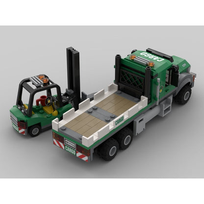 Cargo Flatbed Truck & Forklift Building Kit | LEGO-Compatible MOC - 2