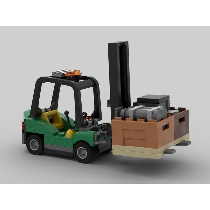 Cargo Flatbed Truck & Forklift Building Kit | LEGO-Compatible MOC - 4