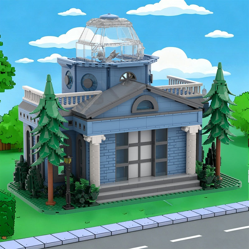 Cartoon Natural History Museum With Observatory MOC Building Kit - 2