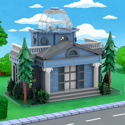 Cartoon Natural History Museum With Observatory MOC Building Kit - 2