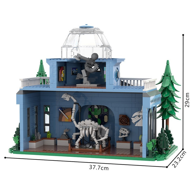 Cartoon Natural History Museum With Observatory MOC Building Kit - 3