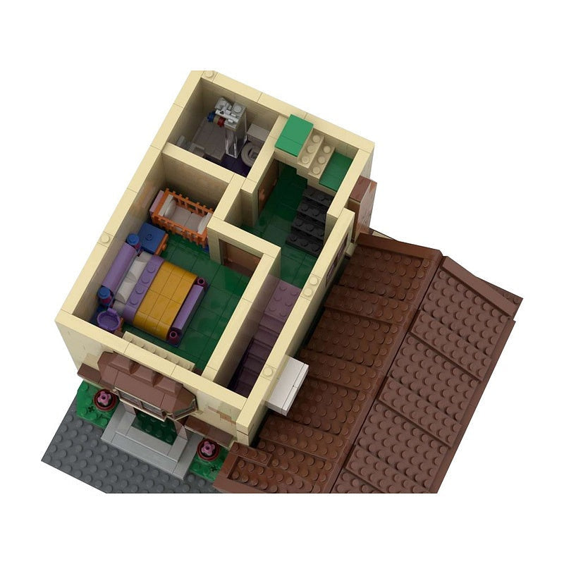 Cartoon Style Family House MOC Building Kit | Modular Suburban Home Model - 2