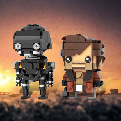 cassian andor & k2so brickheadz building set | star wars | moc-224585 - 1
