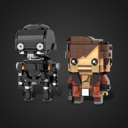 cassian andor & k2so brickheadz building set | star wars | moc-224585 - 2