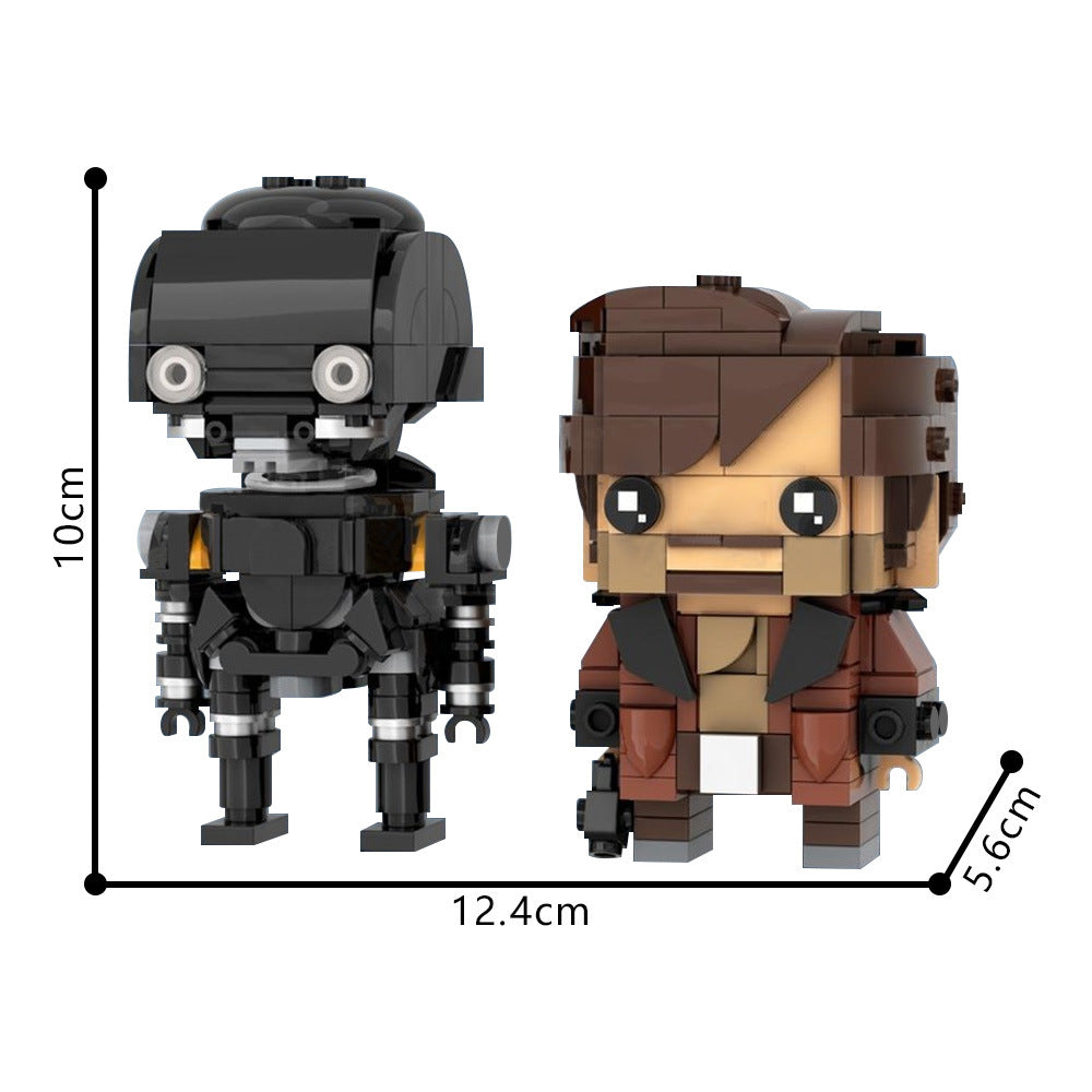 cassian andor & k2so brickheadz building set | star wars | moc-224585 - 4