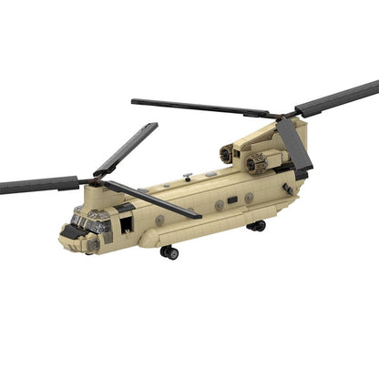 CH-47 Heavy Lift Helicopter MOC Building Kit | Military Aircraft Model - 3