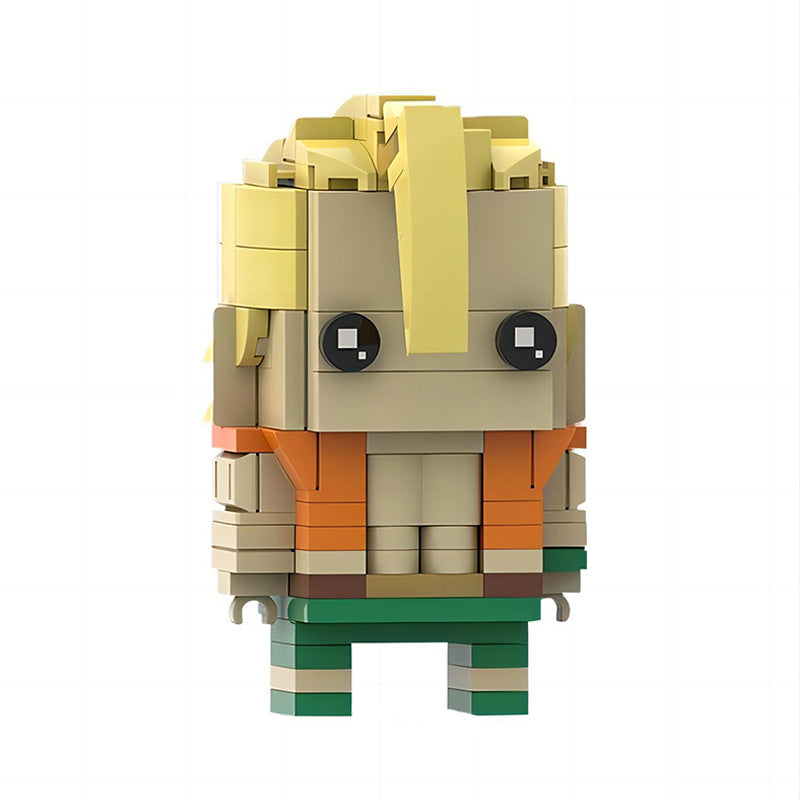 charlie nash brickheadz building kit | street fighter | moc-138393 - 1