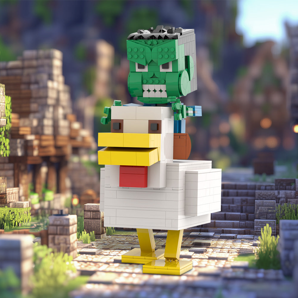 chicken jockey building set | minecraft | lego compatible - 1