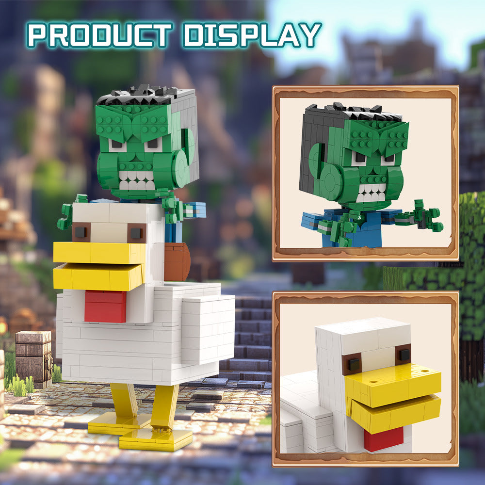 chicken jockey building set | minecraft | lego compatible - 3