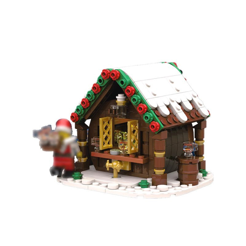 Christmas Beer Stand Shop Building Kit | Winter Village | LEGO-Compatible MOC - 2