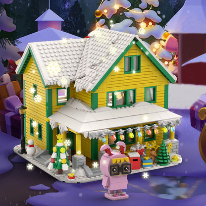 christmas snow house building set | lego compatible - 1