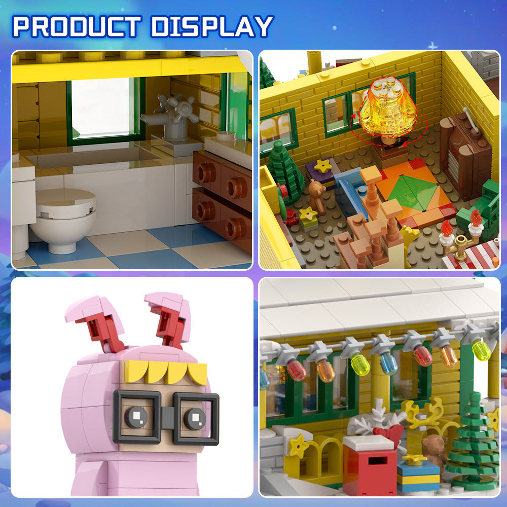 christmas snow house building set | lego compatible - 3