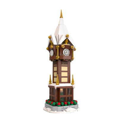 christmas street clock moc building set | moc-203594 - 2