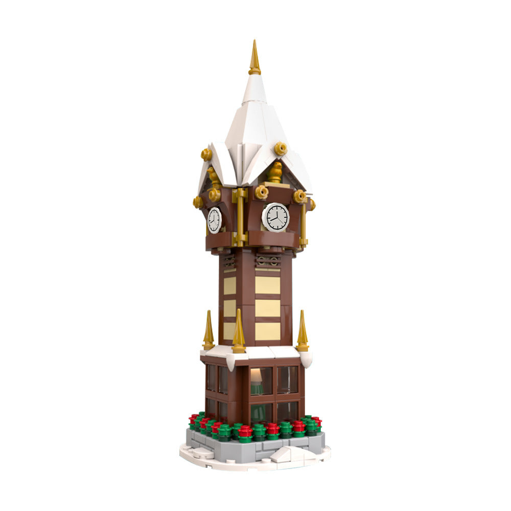 christmas street clock moc building set | moc-203594 - 3