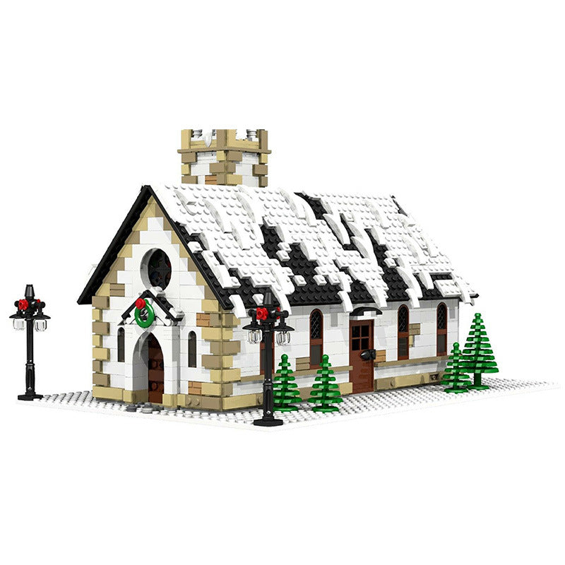 Christmas Winter Village Church Building Kit | LEGO-Compatible MOC - 2