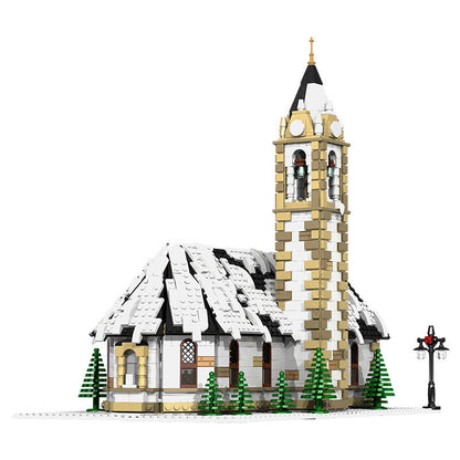 Christmas Winter Village Church Building Kit | LEGO-Compatible MOC - 3