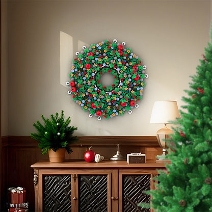 christmas wreath building set | lego compatible - 1