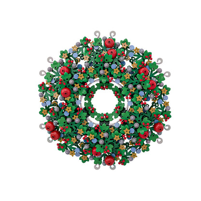 christmas wreath building set | lego compatible - 2