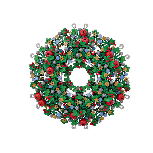 christmas wreath building set | lego compatible - 2
