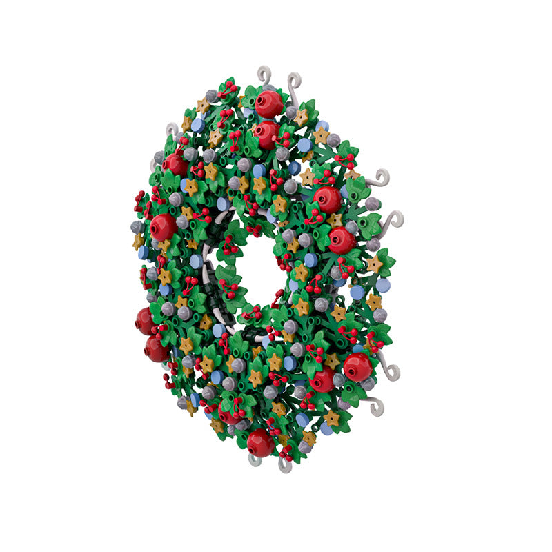 christmas wreath building set | lego compatible - 2