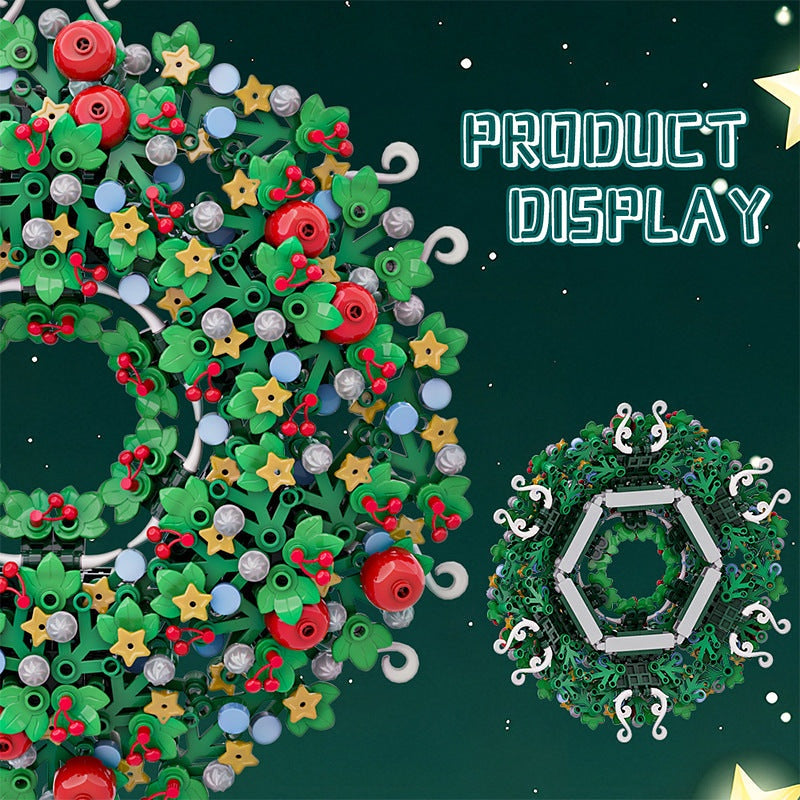 Christmas Wreath MOC Building Kit | Holiday Ornament Display - 6