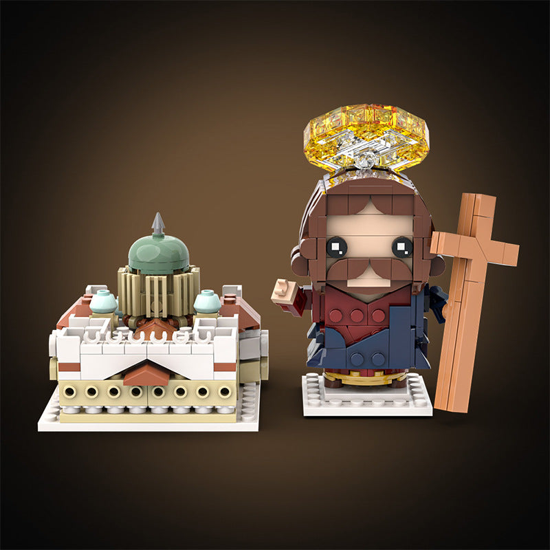 church and jesus building set | lego compatible - 3